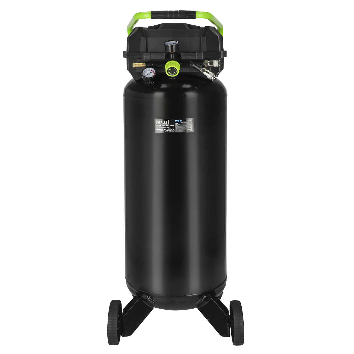 Sealey 50L Oil-Free Belt Drive Compressor With Handle & Wheels 2hp SAC05020