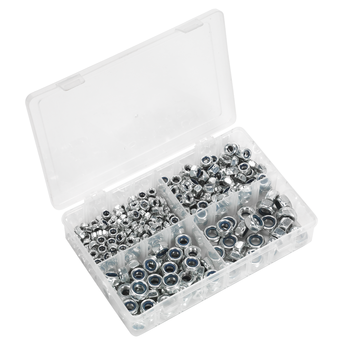 Sealey Nylon Lock Nut Assortment 300 Pieces M6-M12 DIN 982 Metric AB032LN