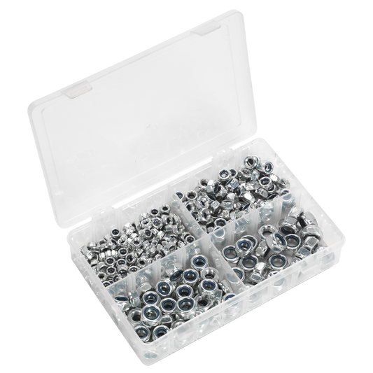 Sealey Nylon Lock Nut Assortment 300 Pieces M6-M12 DIN 982 Metric AB032LN