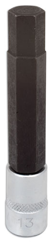 LASER 4277 Screwdriver Allen Key Hex Bit 13mm Long 3/8" Drive 100mm CRV Steel