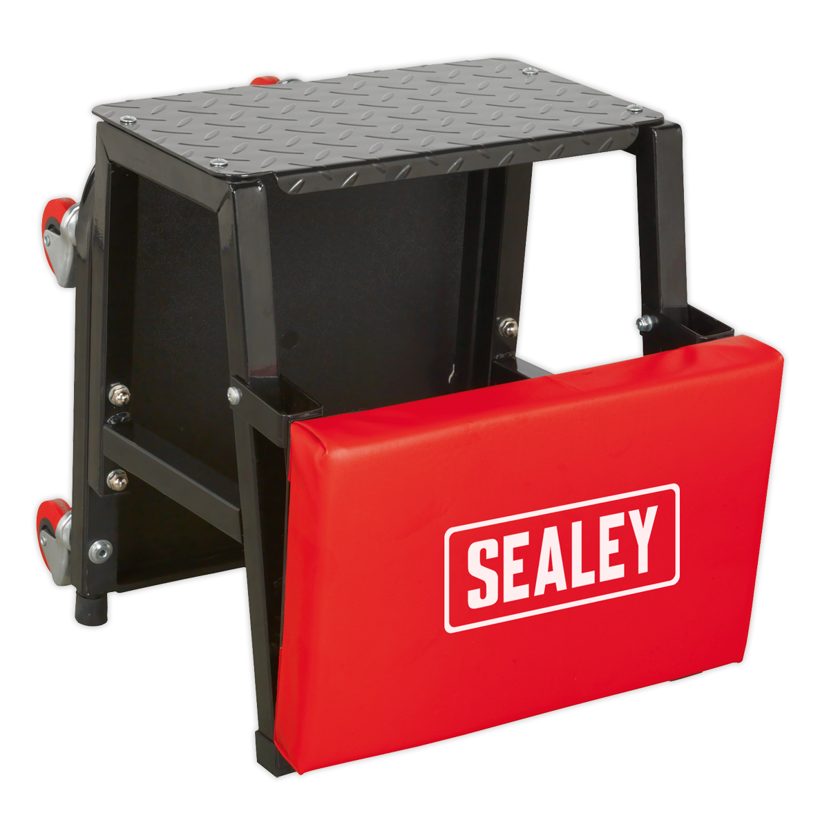 Sealey Mechanics Utility Seat & Step Stool Oil Resistant Swivel Castors SCR16