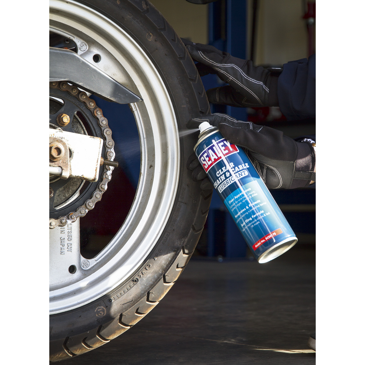 Sealey Chain & Cable Clear Lubricant Anti-Corrosive Spray 500mL 0.5L SCS017S
