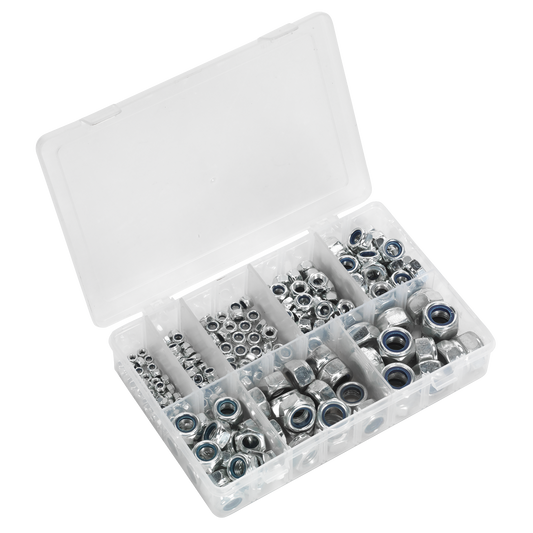 Sealey Nylon Lock Nut Assortment 255 Pieces M4-M16 DIN 985 Metric AB033LN