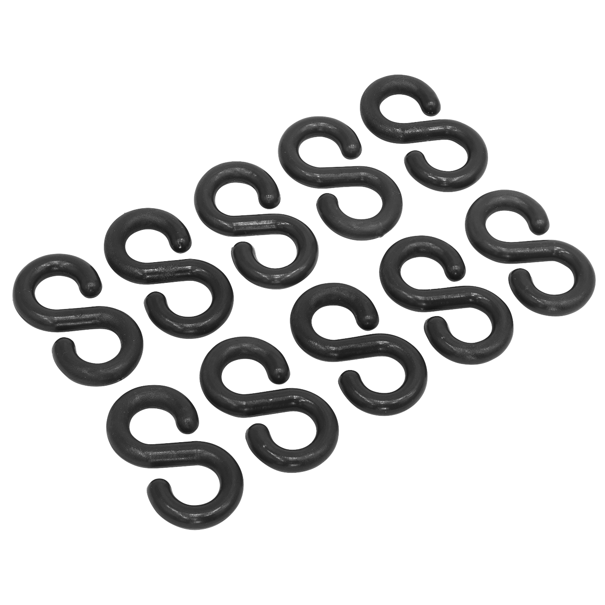 Sealey Plastic Chain S-Hook For BYC25M 10 Pcs Black For Safety Chain & Post Kit