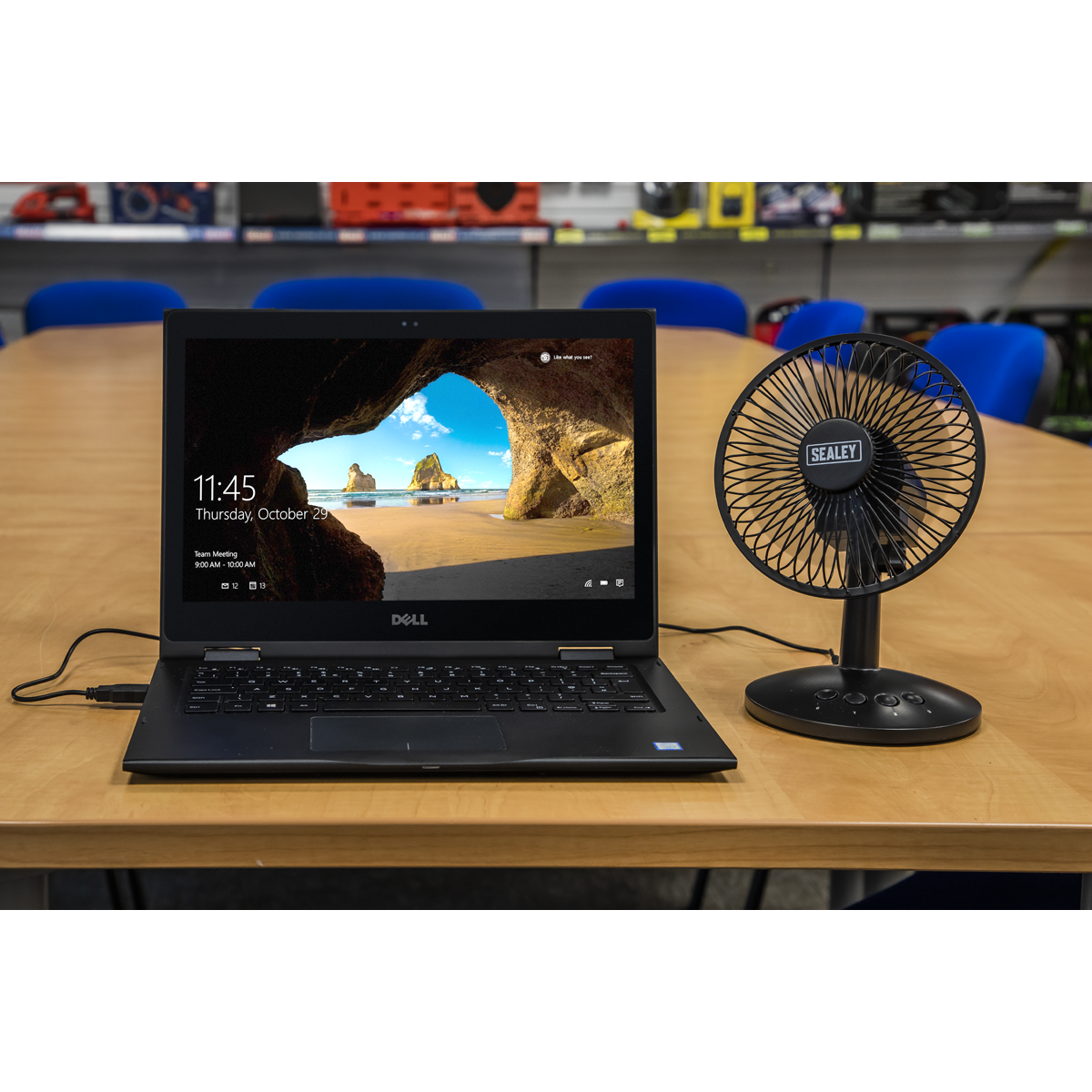 Sealey 6" Oscillating USB 3 Speed Desk Fan Brushless Motor - Black SFF6USB