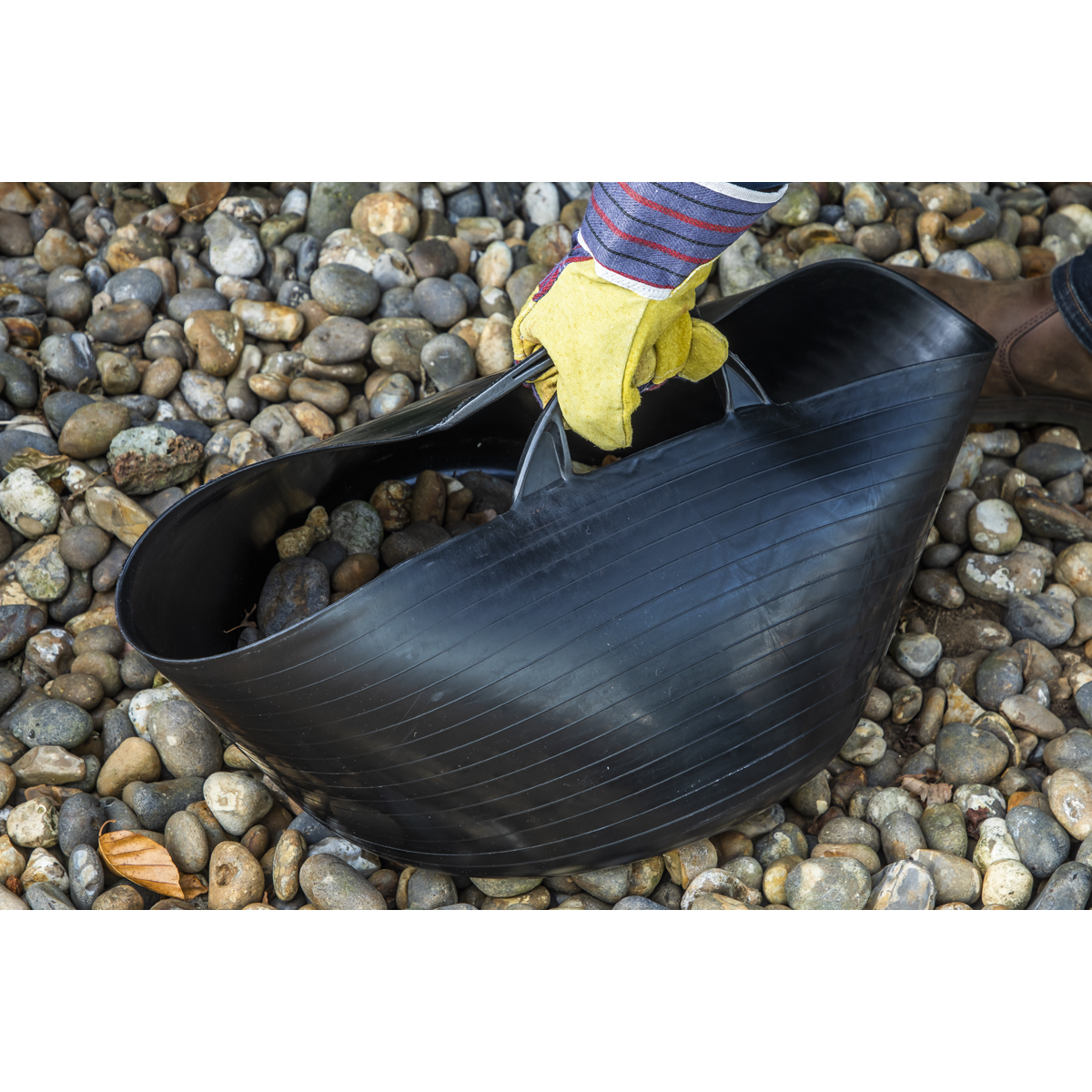 Sealey 30L Heavy Duty Flexi Tub Bucket 30 Litre Black Plastic Handle SFT30
