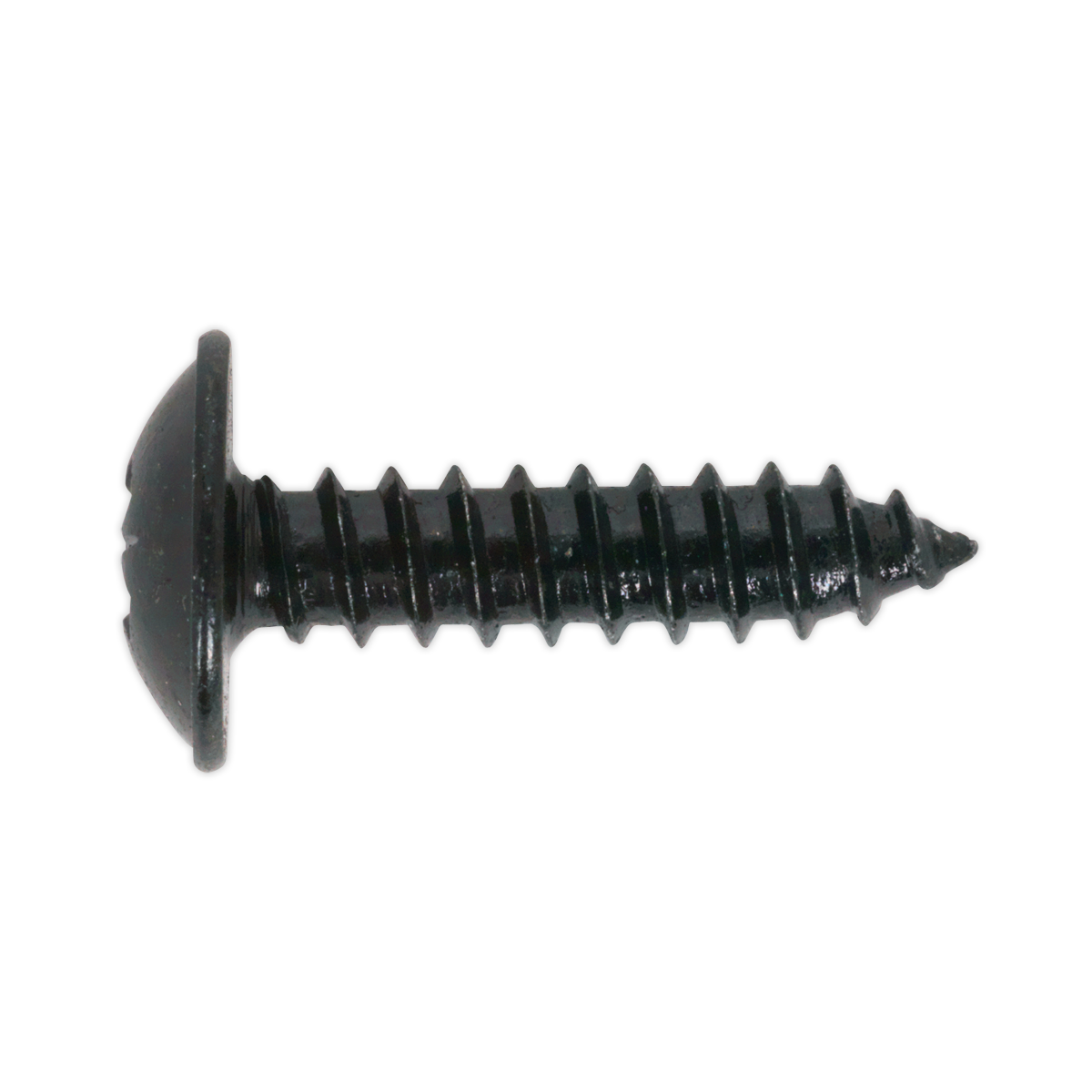 Sealey Self Tapping Screw 4.8 x 13mm Flanged Head Black Pozi BS 4174 Pack of 100