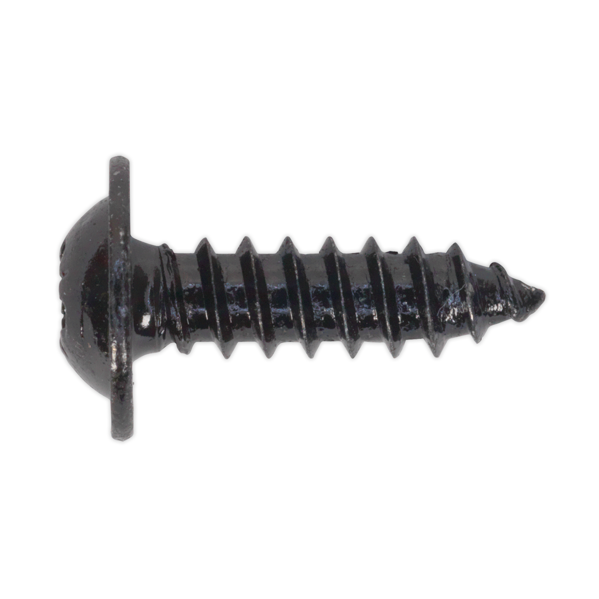Sealey Self Tapping Screw 4.8 x 16mm Flanged Head Black Pozi BS 4174 Pack of 100