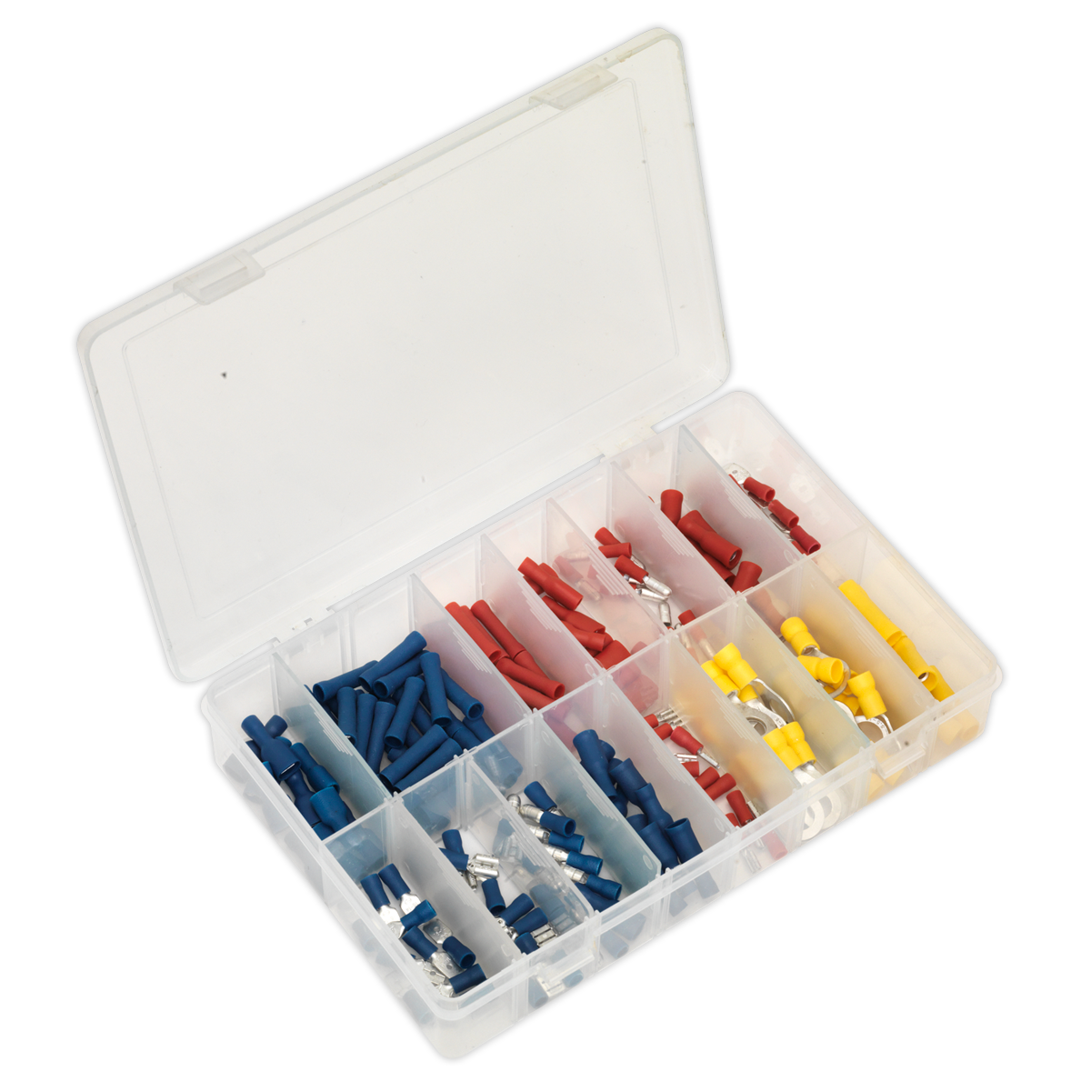 Sealey Crimp Terminal Assortment Electrical Blue Red & Yellow 200 Pieces AB038MT