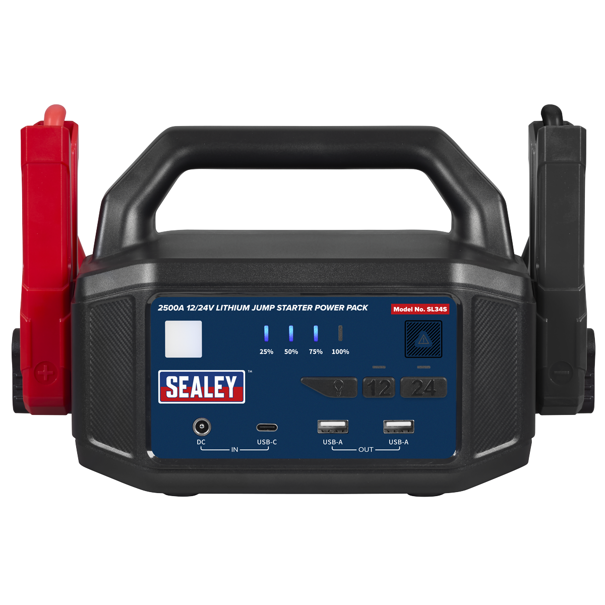 Sealey Jump Starter Power Pack 2500A 12/24V Lithium 3W Working Light SL34S