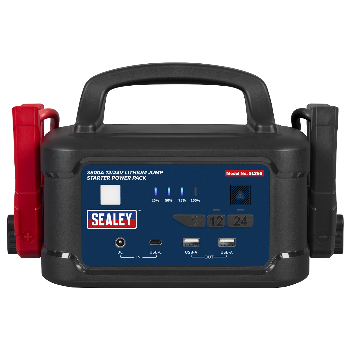 Sealey 3500A 12/24V Lithium Jump Starter Power Pack 3W Working Light SL36S