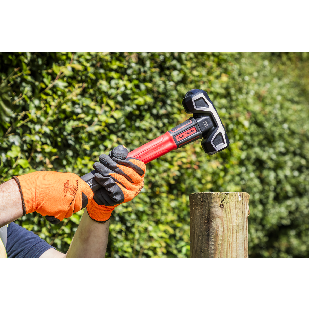 Sealey 4lb Short Handle Graphite Sledge Hammer Textured Rubber Grip SLHG04