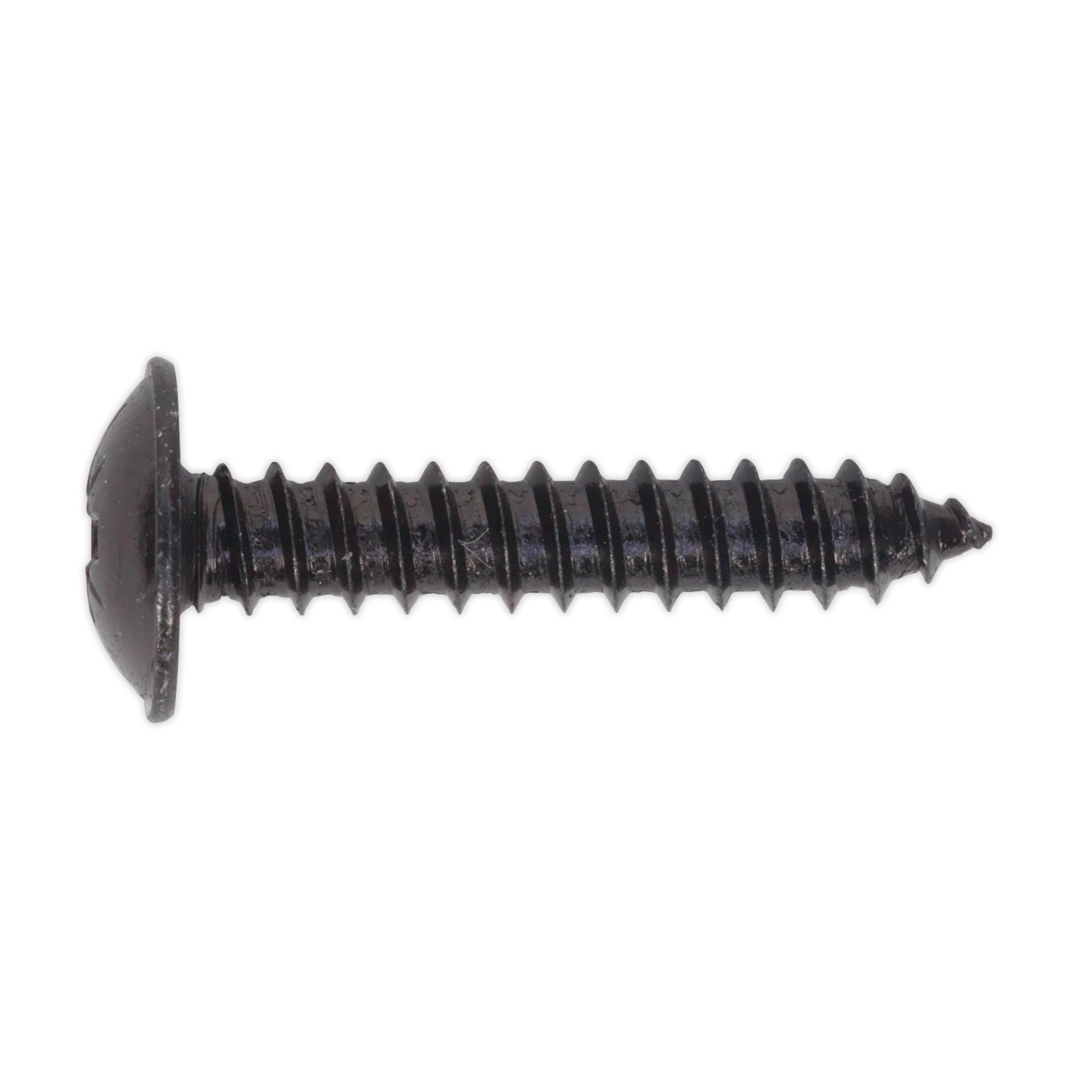 Sealey Self Tapping Screw 4.8 x 25mm Flanged Head Black Pozi BS 4174 Pack of 100