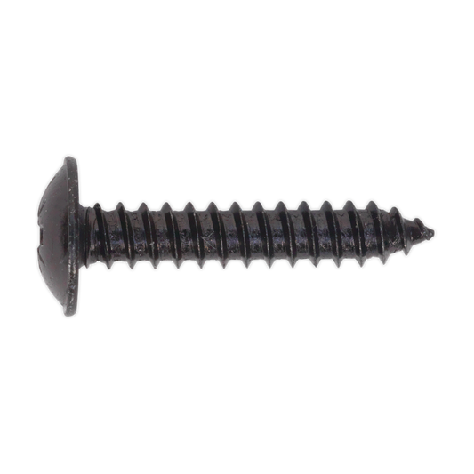 Sealey Self Tapping Screw 4.8 x 25mm Flanged Head Black Pozi BS 4174 Pack of 100