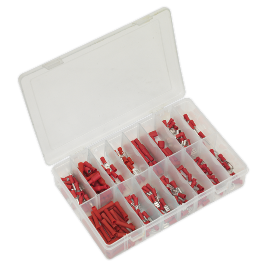 Sealey Crimp Terminal Assortment Electrical Connectors Red 260 Pieces AB039RT