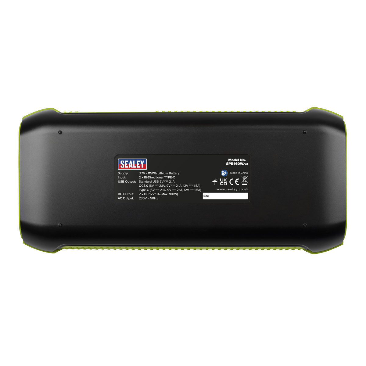 Sealey Power Pack With Work Light 160W AC 31200mAh Lithium-Ion Battery SPB160W