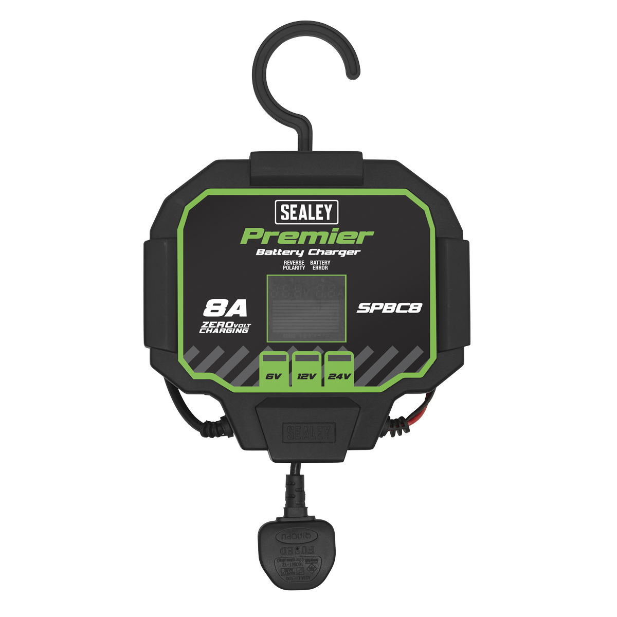 Sealey Battery Charger 8A With Intuitive LED Screen Fully Automatic SPBC8