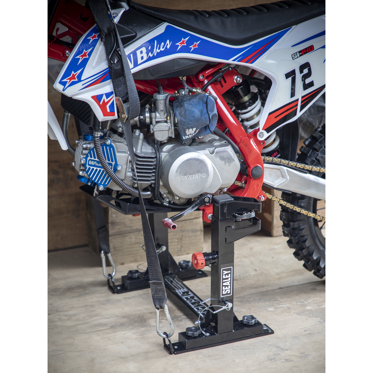 Sealey Motocross Bike Fast Lock Tie Down System With Mounting Plates SPL01