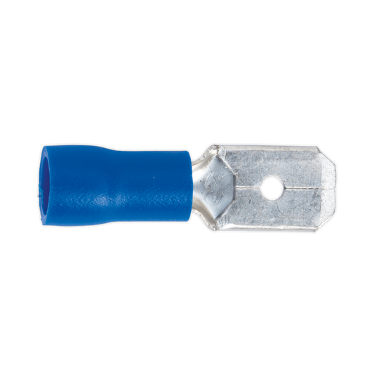 Sealey Push On Terminal 6.3mm Male Blue For Cables 16-14 AWG Pack of 100 BT21