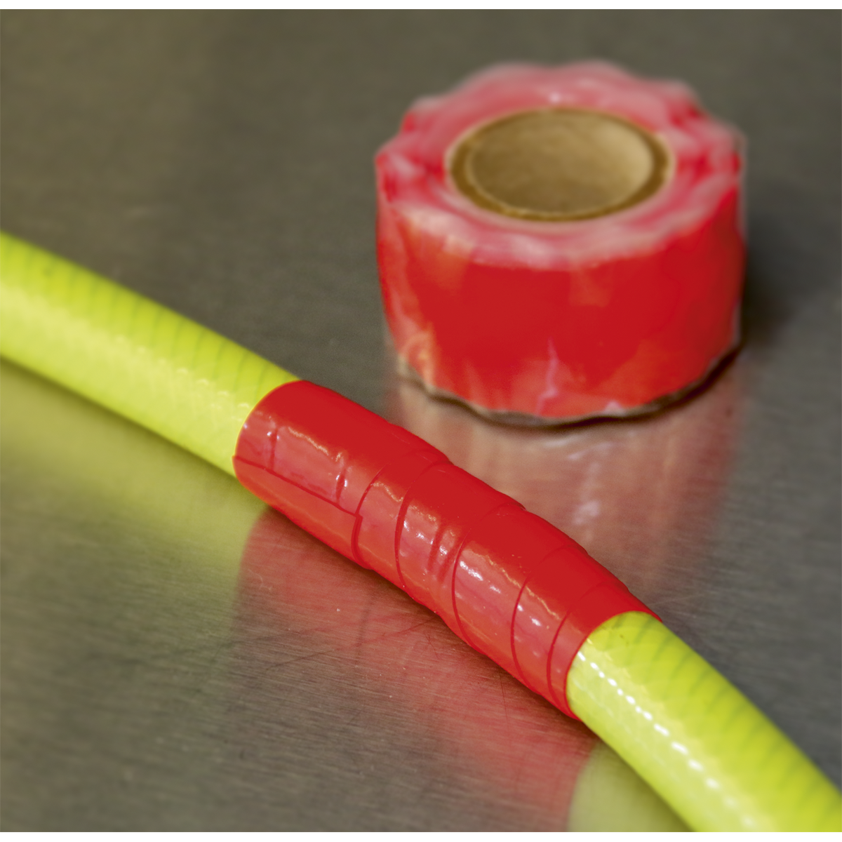 Sealey Silicone Repair Tape Self-Fusing Non Adhesive Temp Resistant Red 5m ST5R