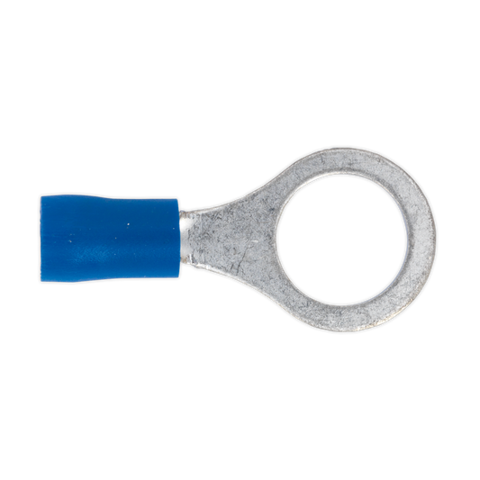 Sealey Easy Entry Ring Terminal 10.5mm 3/8" Blue For Cables 16-14 AWG x100 BT23