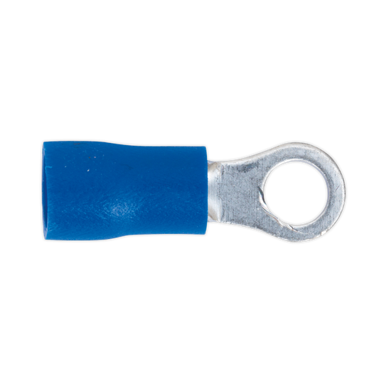 Sealey Easy Entry Ring Terminal 4.3mm 4BA Blue For Cables 16-14 AWG x100 BT24