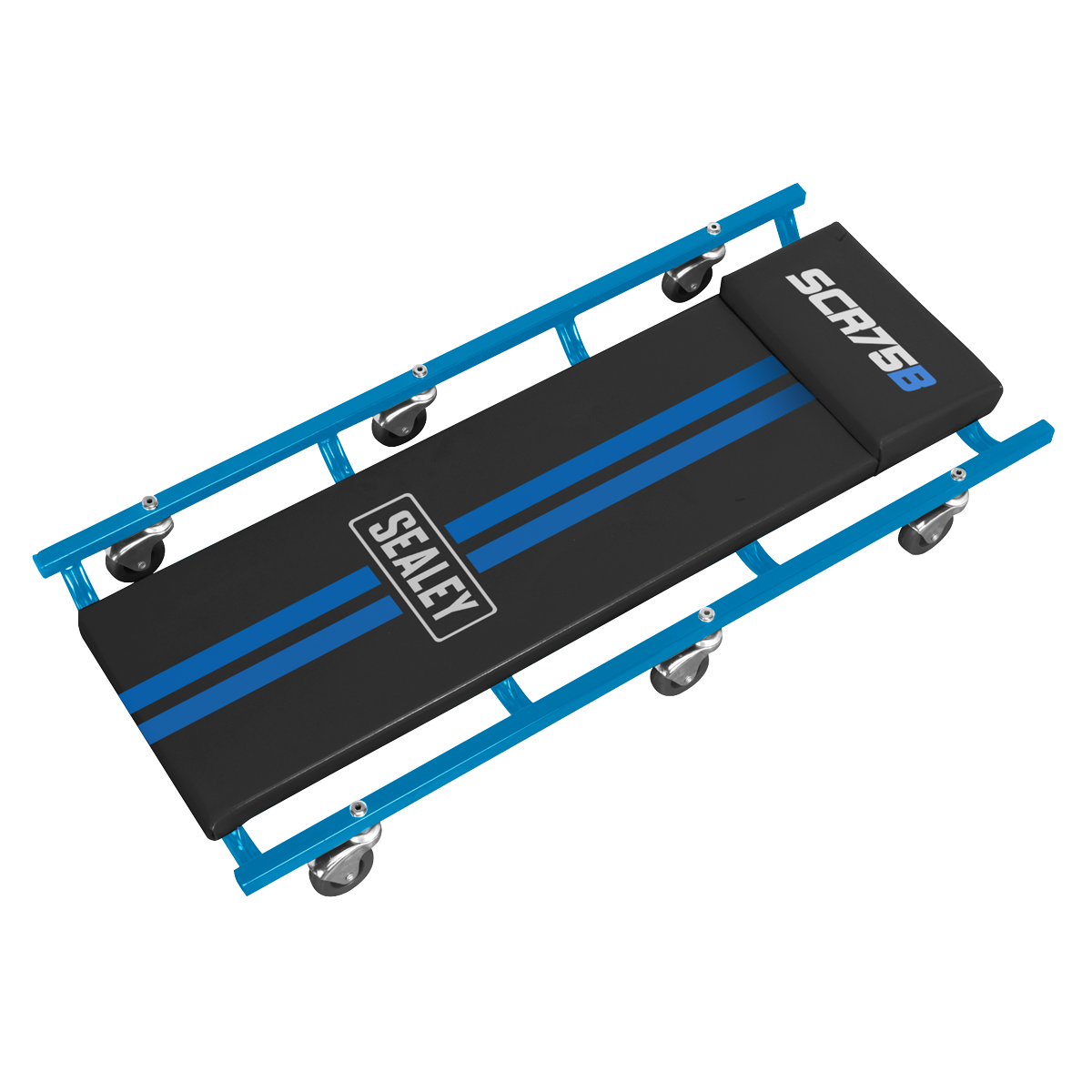 Sealey 36" Deluxe American-Style Creeper With Steel Frame 6 Wheels Blue SCR75B