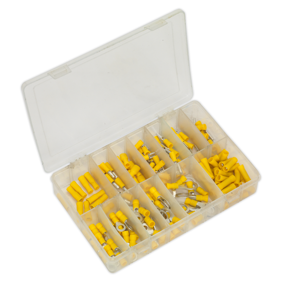 Sealey Crimp Terminal Assortment With Partitioned Box Yellow 140 Piece AB041YT