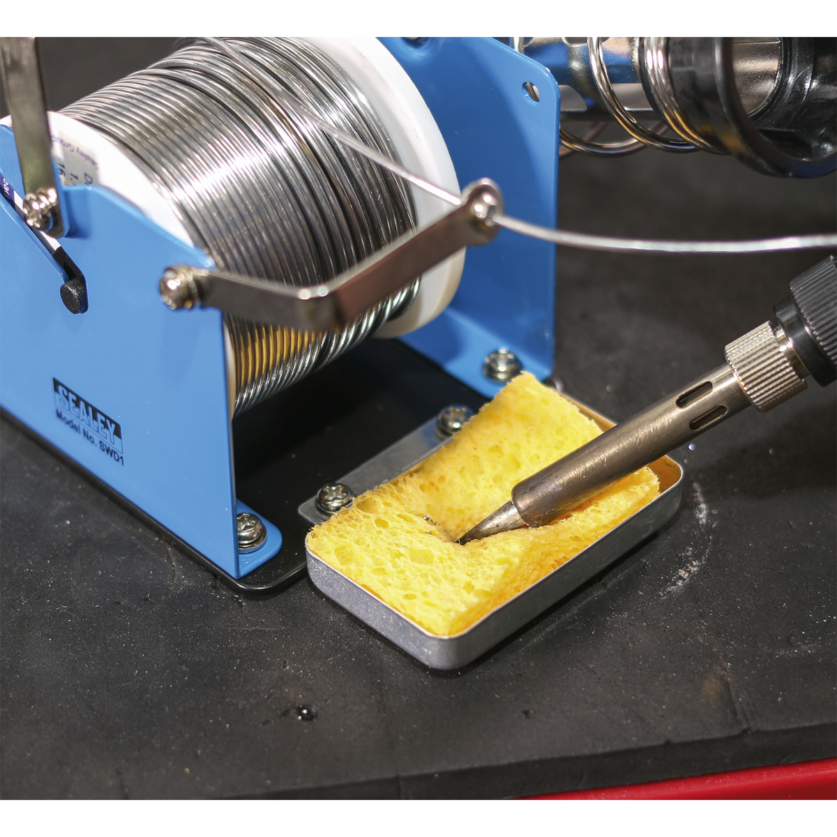 Sealey Soldering Wire Dispensing Stand Holder + Sponge For Up To 1kg Wires SWD1