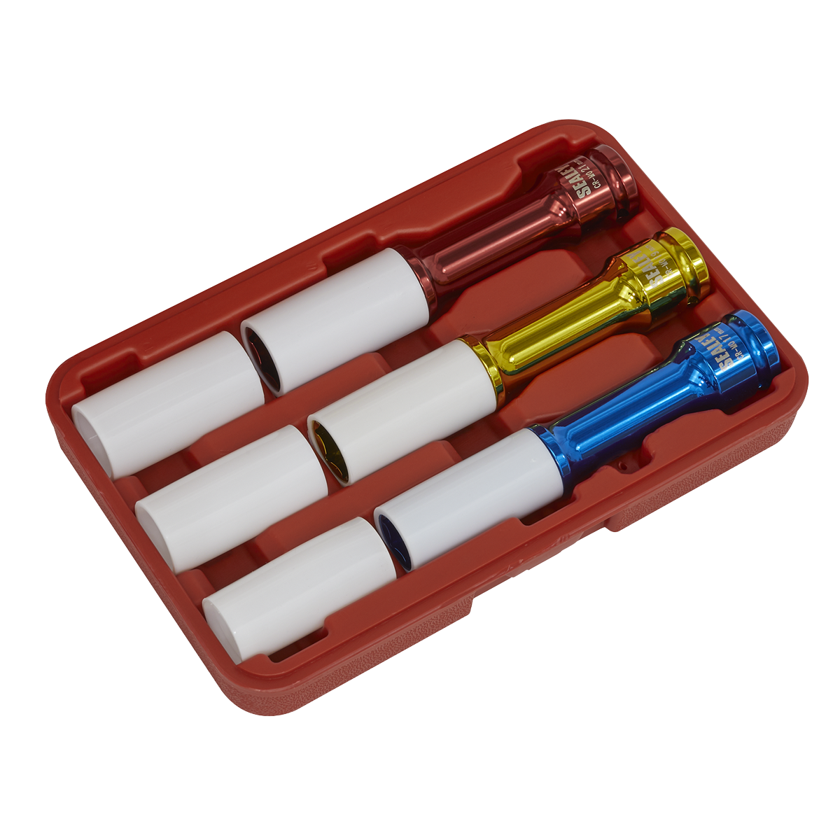 Sealey Alloy Wheel Deep Impact Socket Set 3 Pieces 1/2" Square Drive SX031D