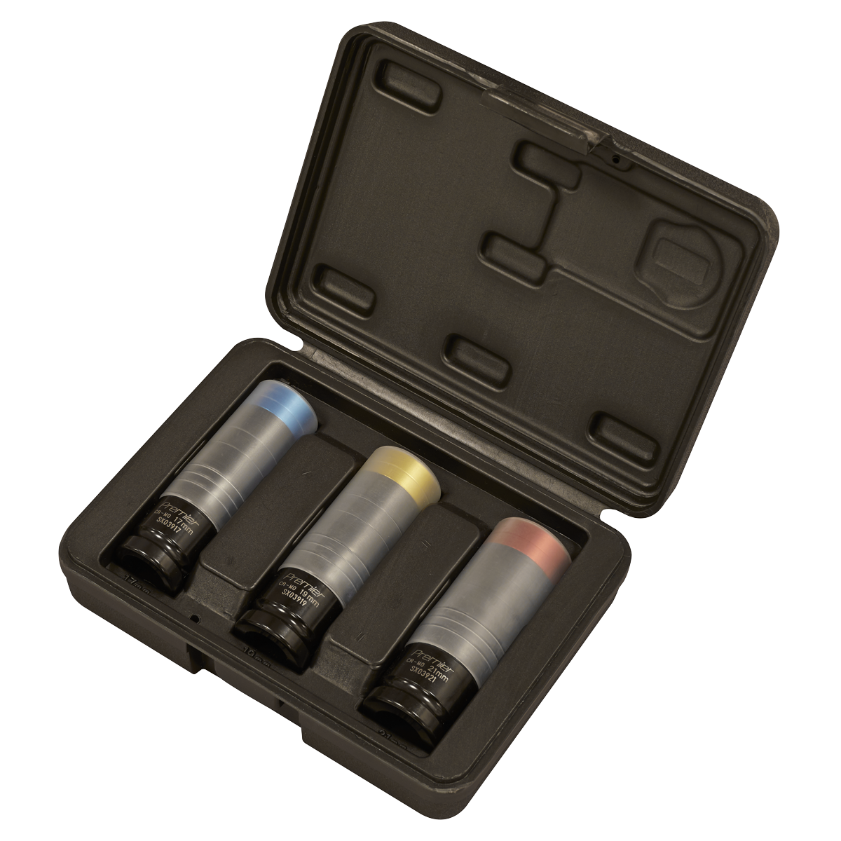 Sealey Alloy Wheel Ultra-Power Impact Socket Set 3pc 1/2" Square Drive SX039