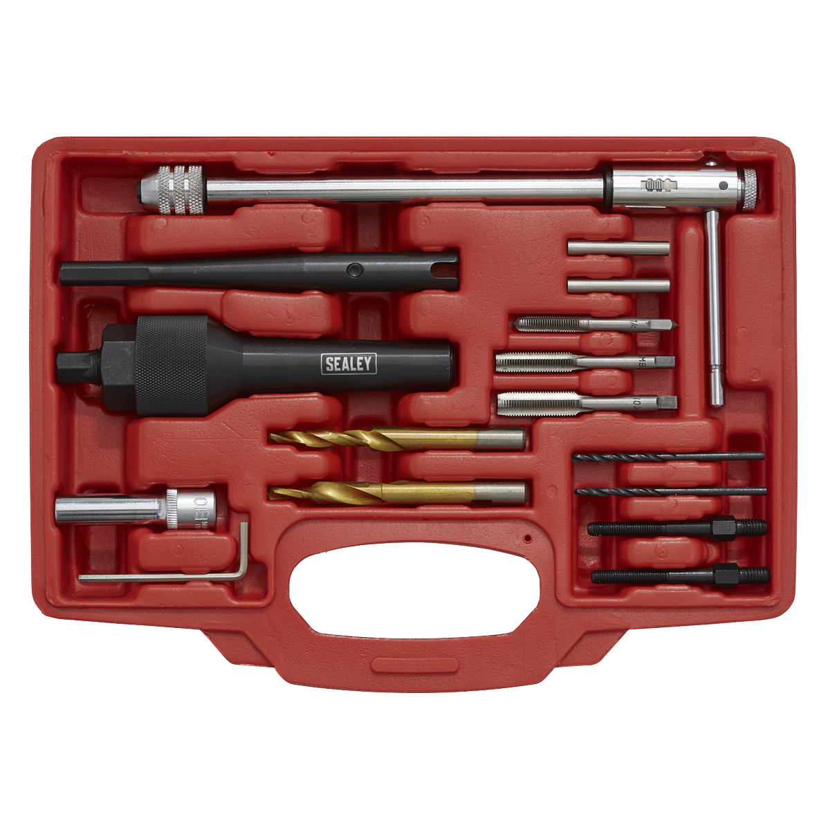 Sealey 8 & 10mm Damaged Glow Plug Removal Set With Drilling Adaptors SX0408