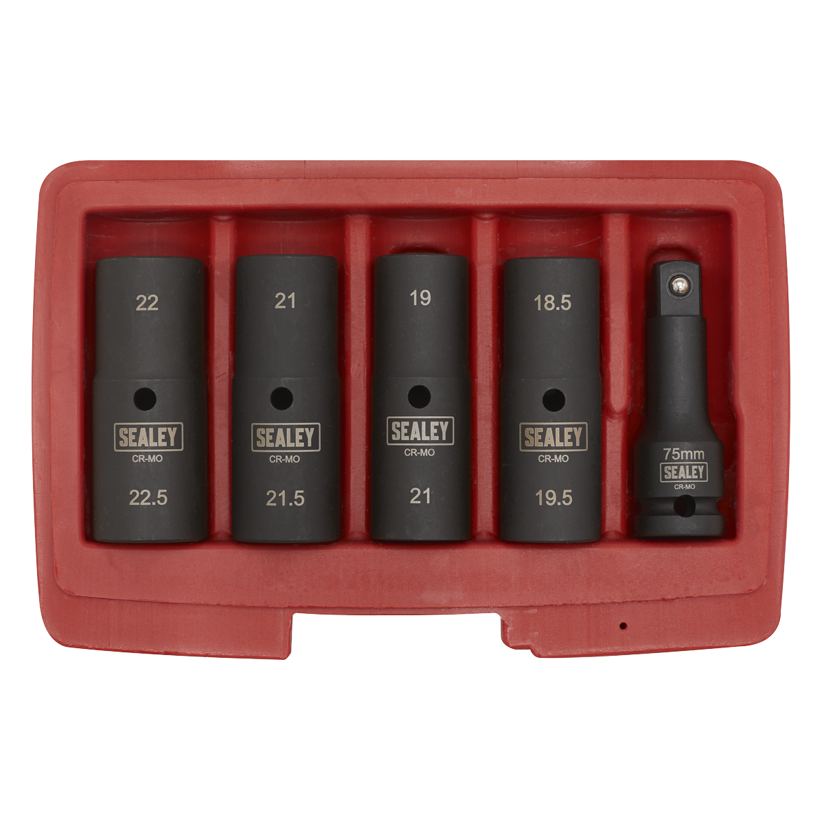 Sealey 80mm 1/2" Square Drive Double Ended Impact Socket Set 5 Pieces SX1820