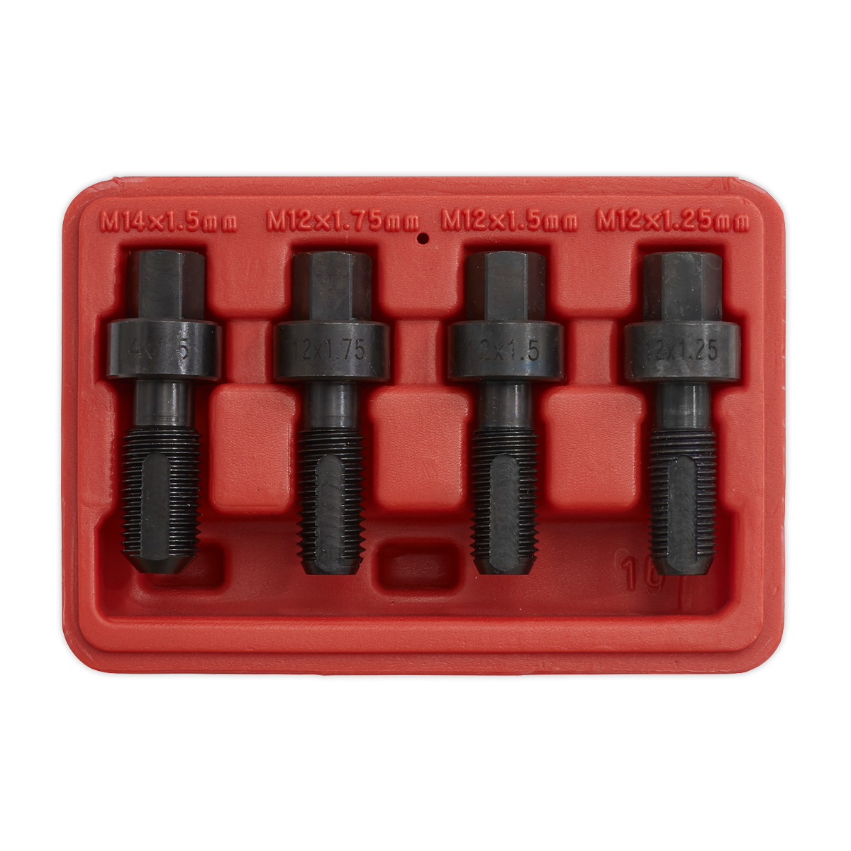 Sealey Wheel Bolt Thread Chasers M12 & M14 + Case For 12mm Socket Spanner SX205