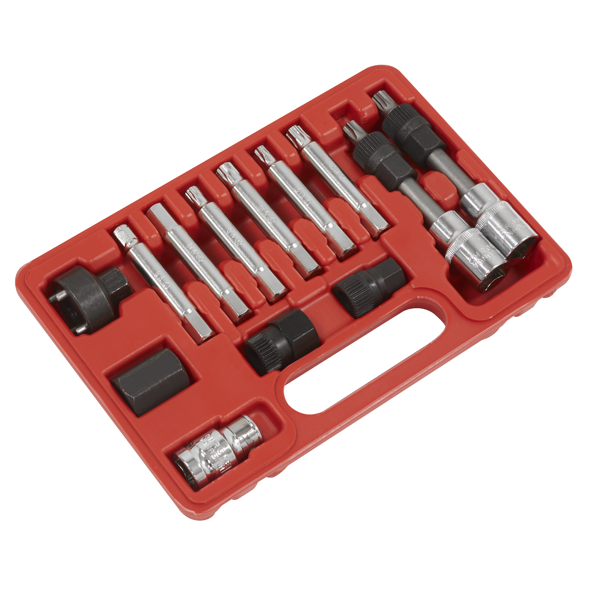 Sealey Alternator Freewheel Removal Set With Combined Socket Bits 13 Piece SX401