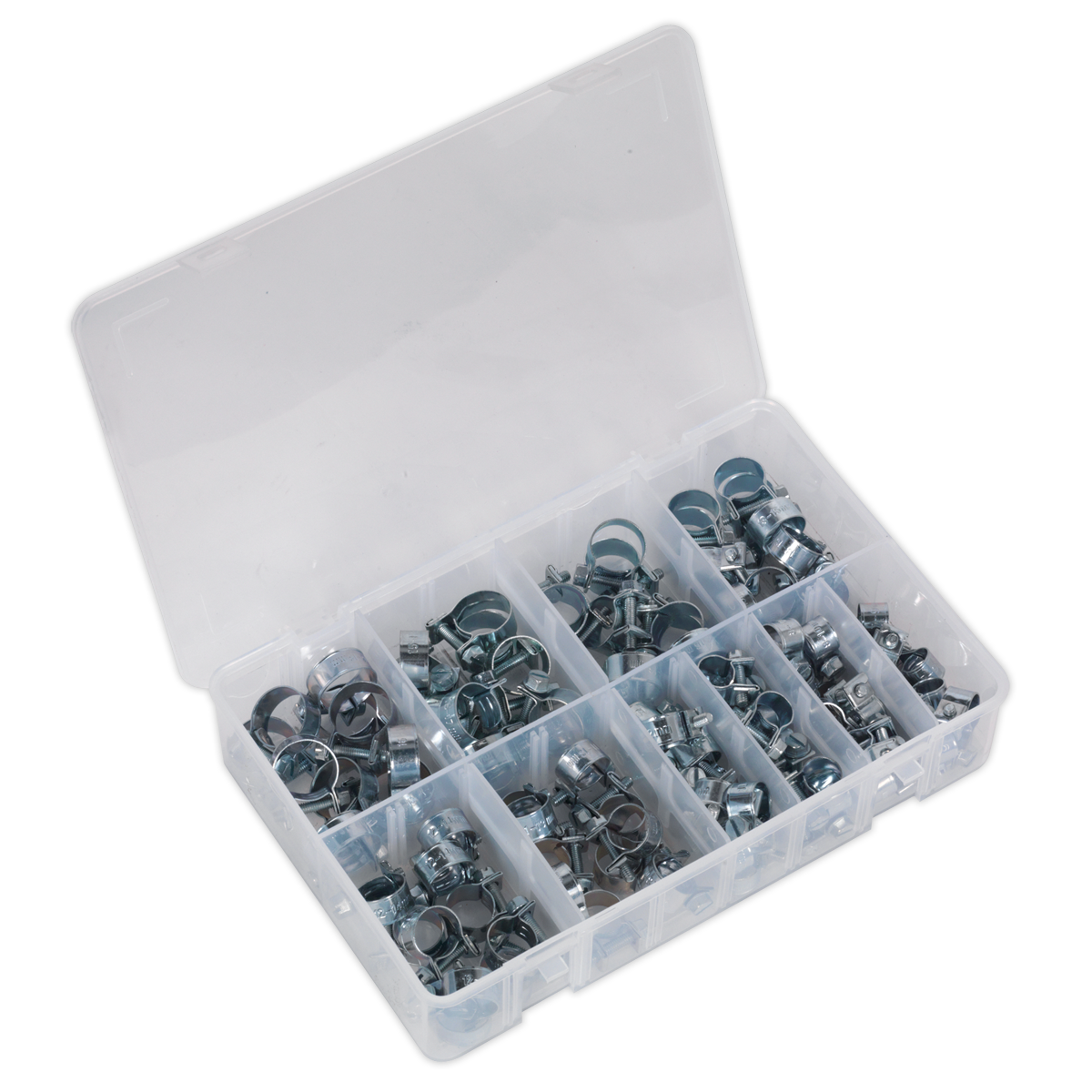 Sealey Mini Hose Clips Assortment With Partitioned Box - 100 Pieces AB042MH