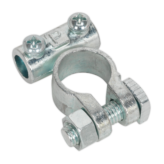 Sealey 12V Positive Light-Duty Battery Terminal Silver - Pack of 10 Pieces BTP1