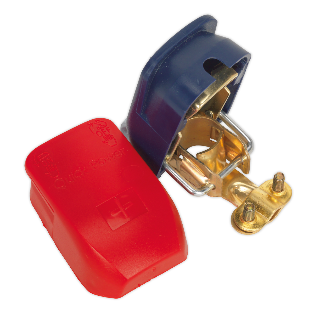Sealey Quick Release Battery Clamps Positive & Negative Ø19mm Ø17.5mm BTQK12