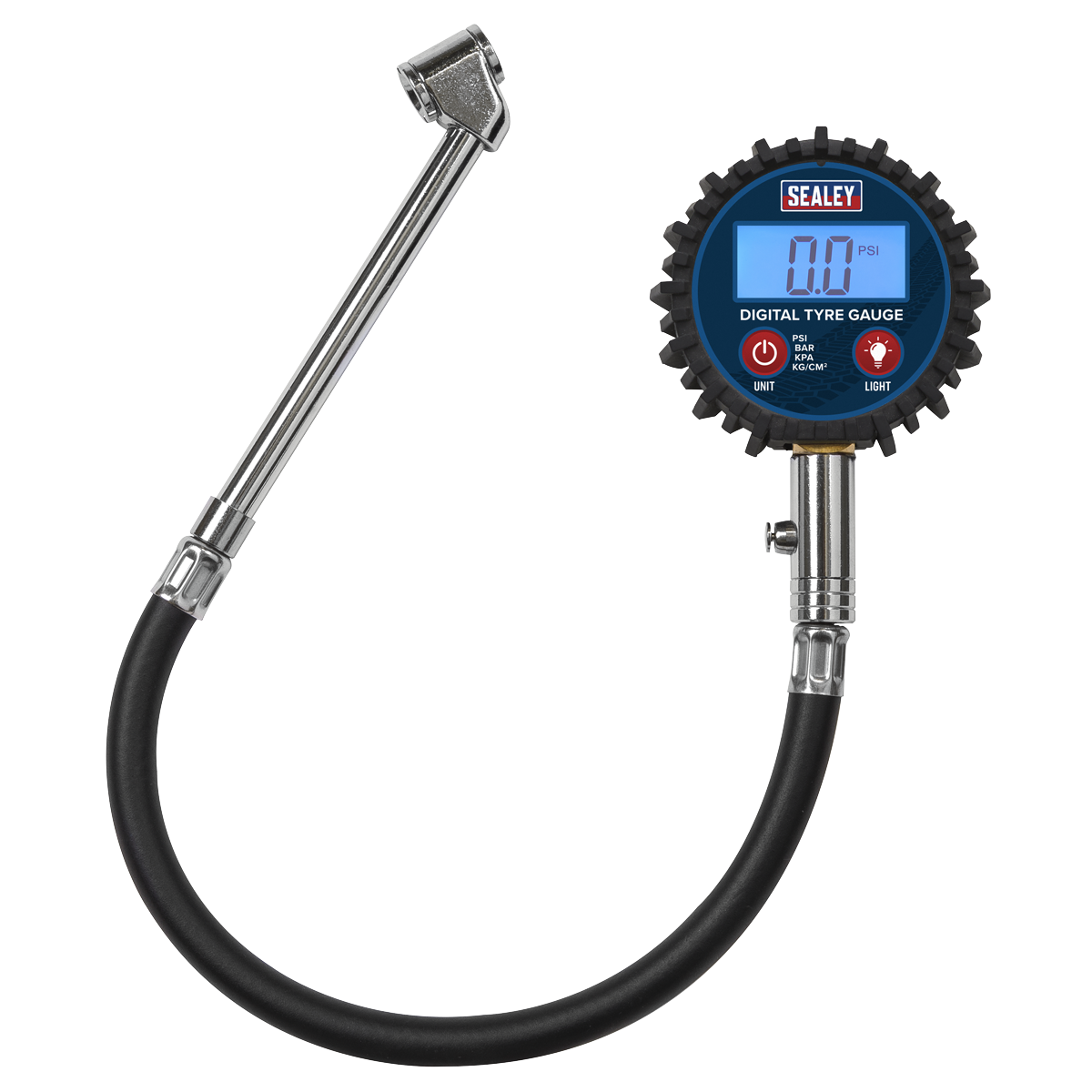 Sealey Digital Tyre Pressure Gauge With Twin Push-On Connector 0-150 PSI TST003