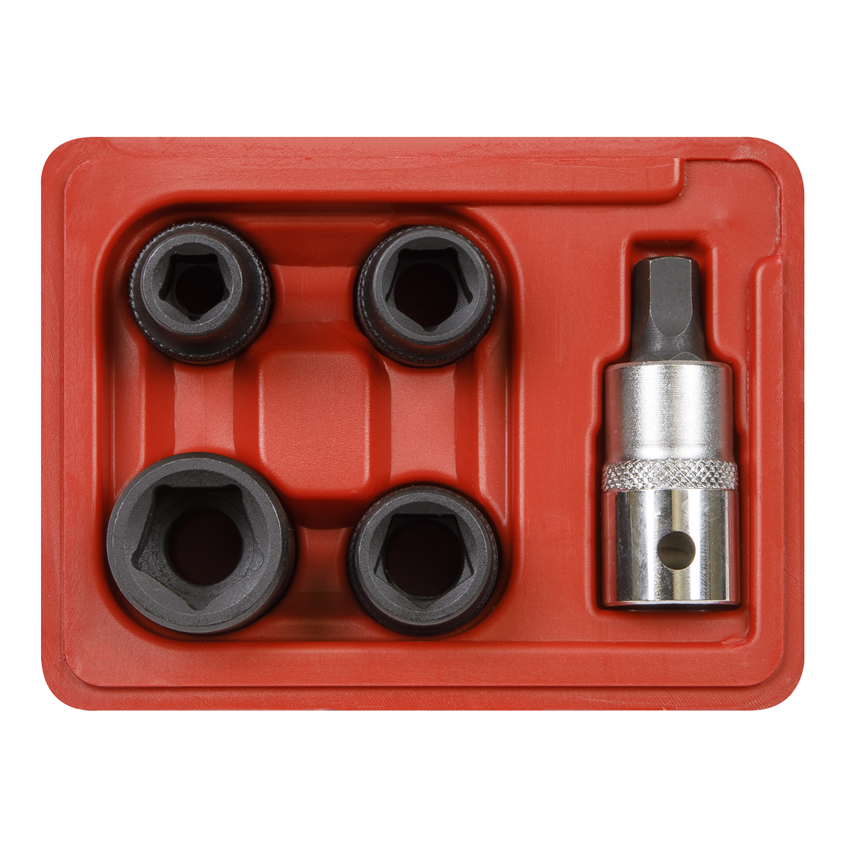 Sealey Brake Caliper Socket Set 5 Pieces 1/2" Square Drive Black/Silver VS0464