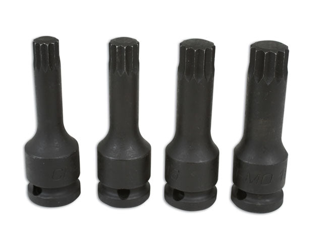 LASER 4392 4Pcs Screwdriver Male Splined Spline Bit Set Chrome Molybdenum Steel