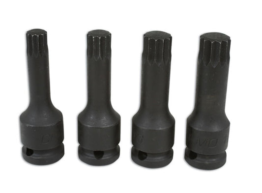LASER 4392 4Pcs Screwdriver Male Splined Spline Bit Set Chrome Molybdenum Steel