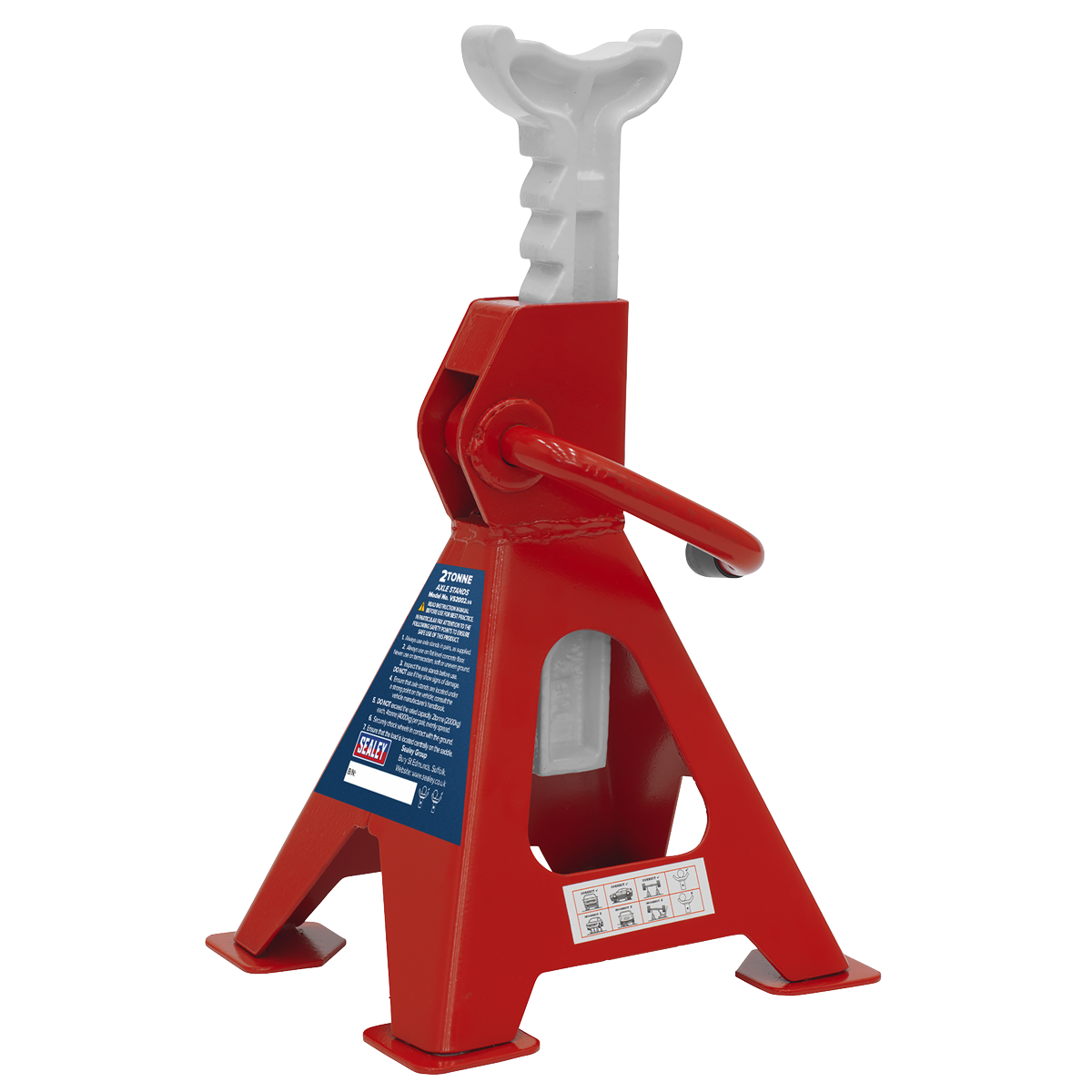Sealey Load Axle Stands 2 Tonne Capacity/Stand 4 Tonne/Pair Ratchet Type VS2002
