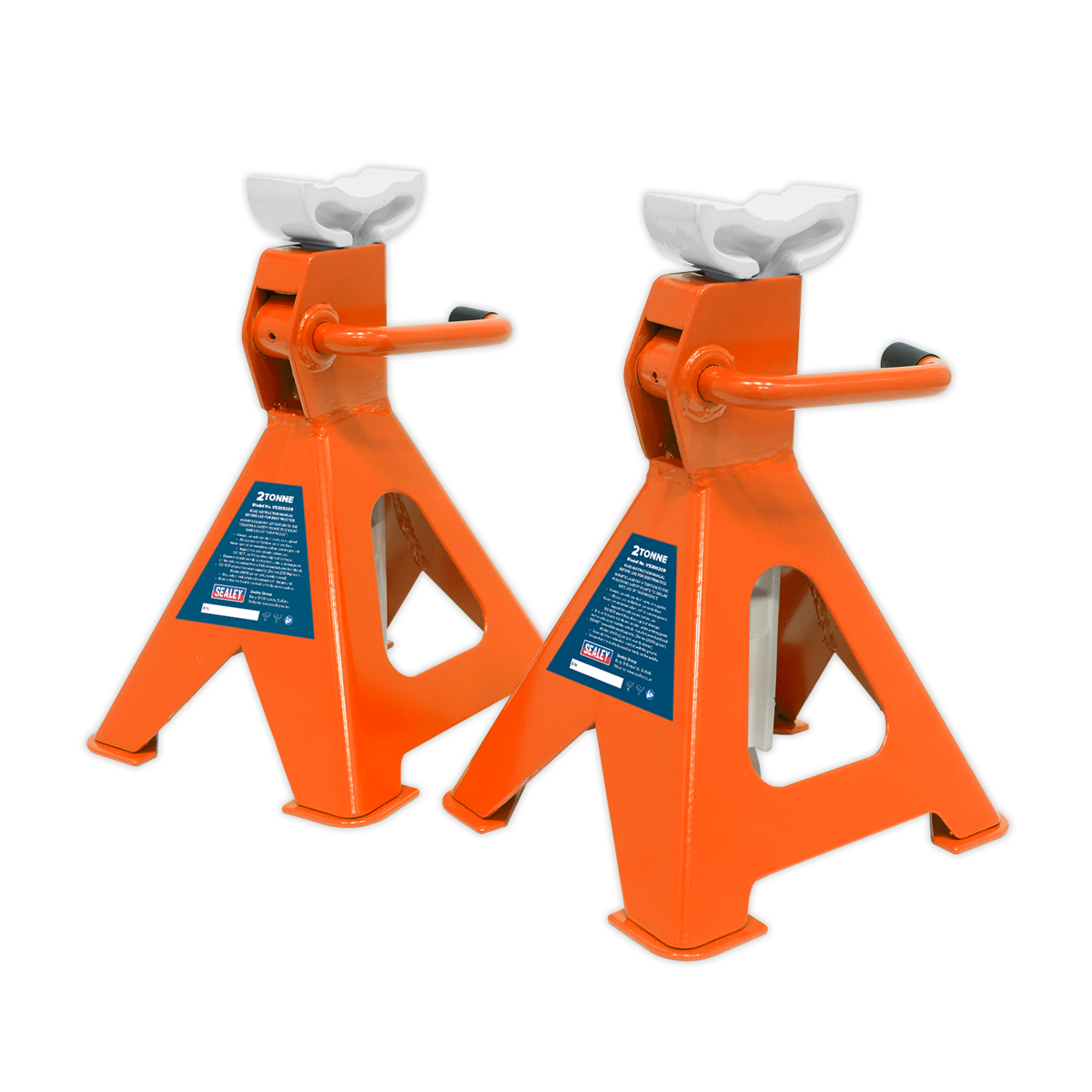 Sealey Load Axle Stands Pair 2 Tonne per Stand Ratchet Type - Orange VS2002OR