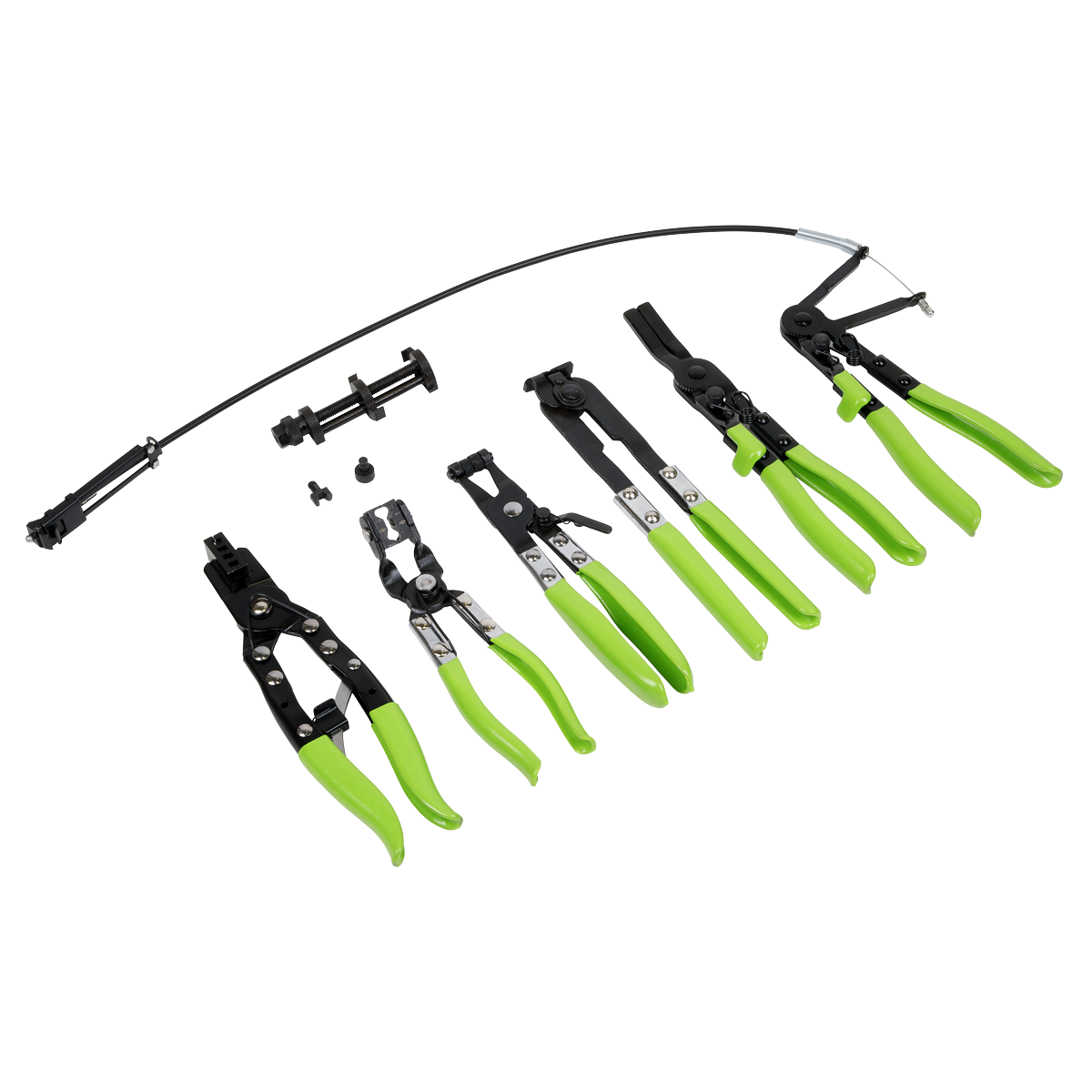 Sealey 7pc Hose Clip Removal Tool Set With Ratchet Locking Mechanism VS2662
