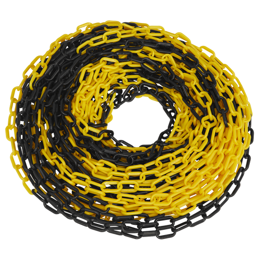 Sealey Safety Chain Black & Yellow With High Visibility 25m x 6mm BYC25M