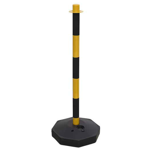Sealey Black & Yellow Post With Base For Extending Safety Barrier BYPB01