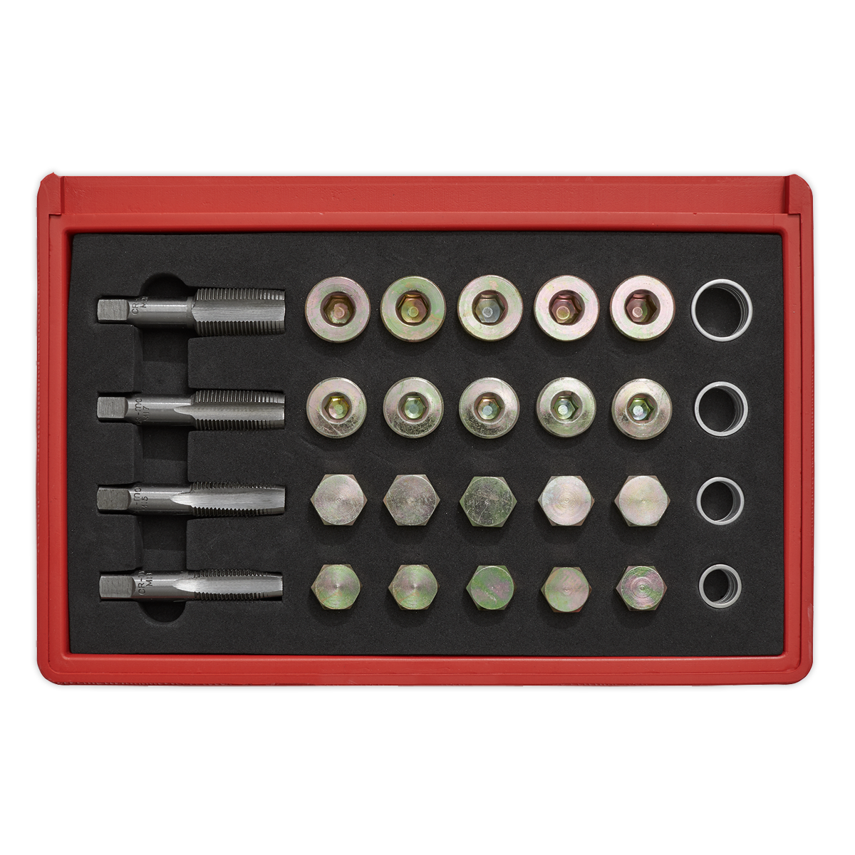Sealey Drain Plug Thread Repair Set Supplied In Storage Case Silver VS660