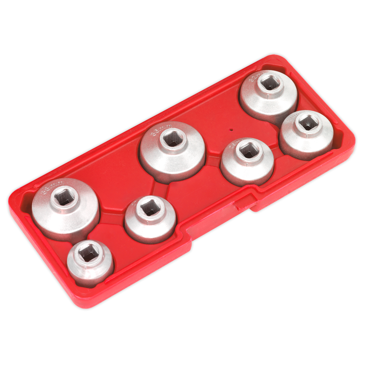 Sealey Oil Filter Cap Wrench Set Low Profile Design 7pc 3/8" Square Drive VS7008
