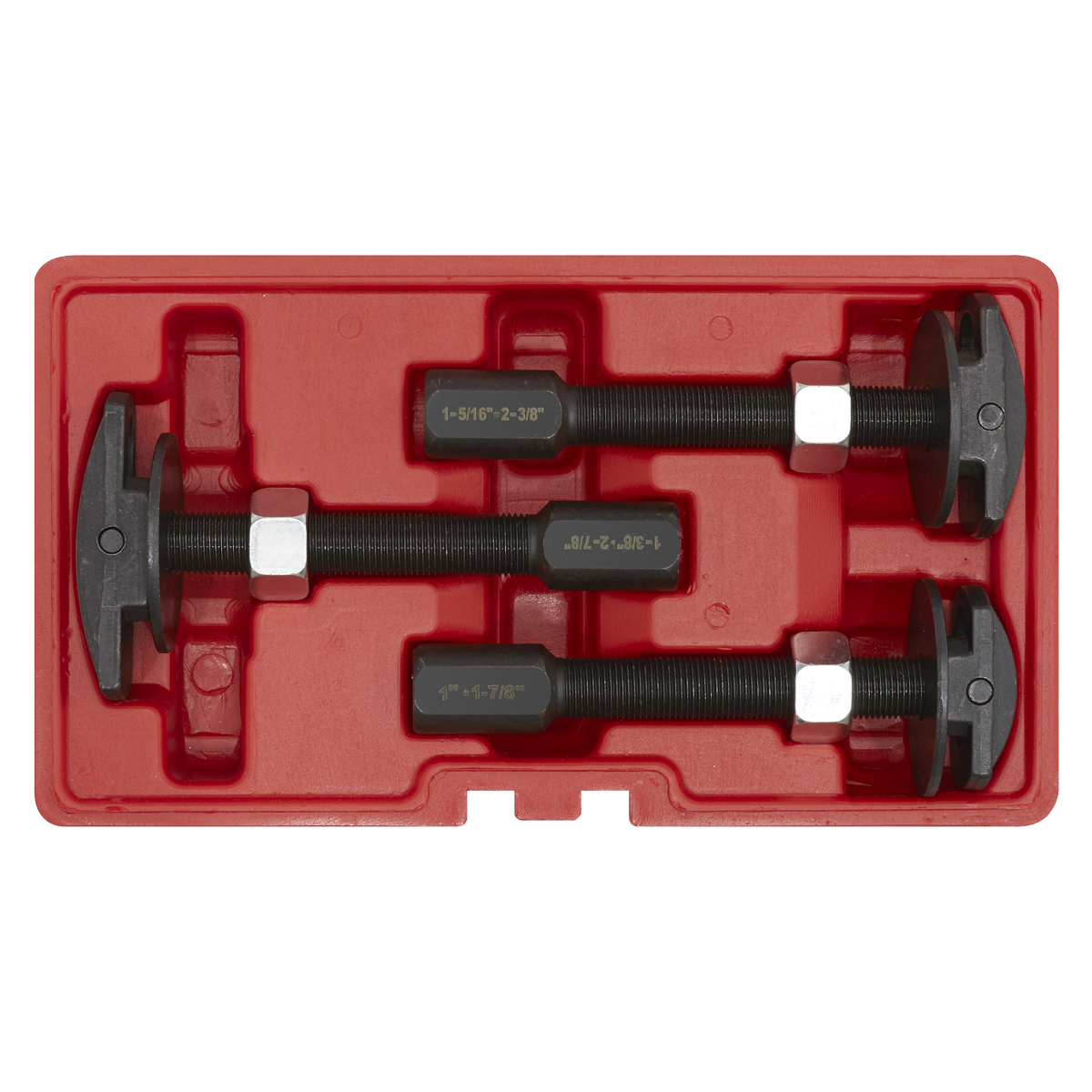 Sealey Axle Bearing Puller Set 3 Pieces Removal Storage Case 20 24 30mm VS7033